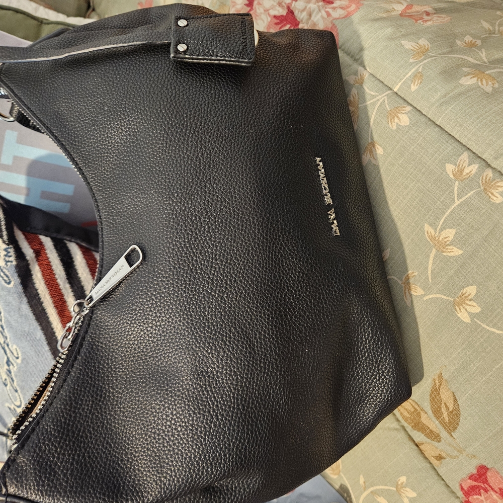 Dana Buchman Black Hobo Bag with Textured Leather With Wallet